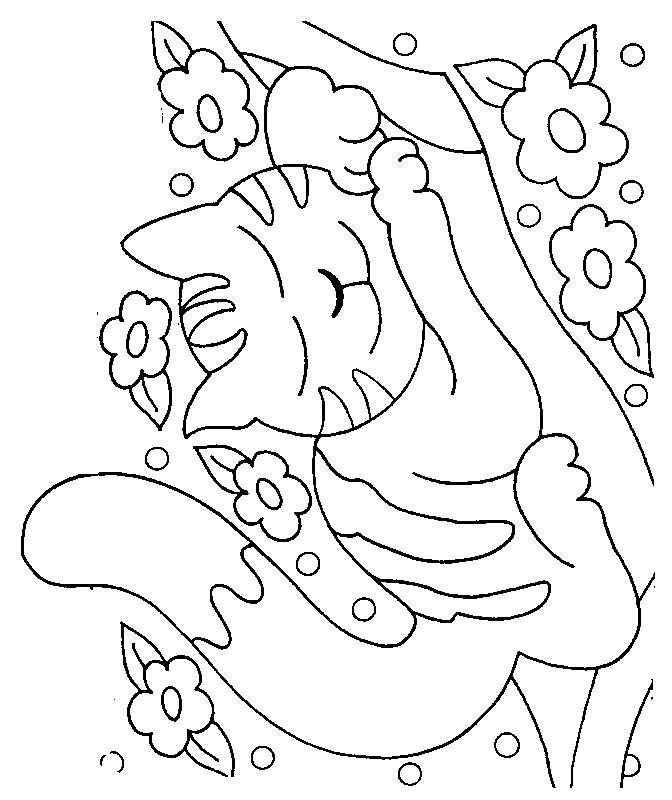 Plansa de colorat cu Pisica 93 115